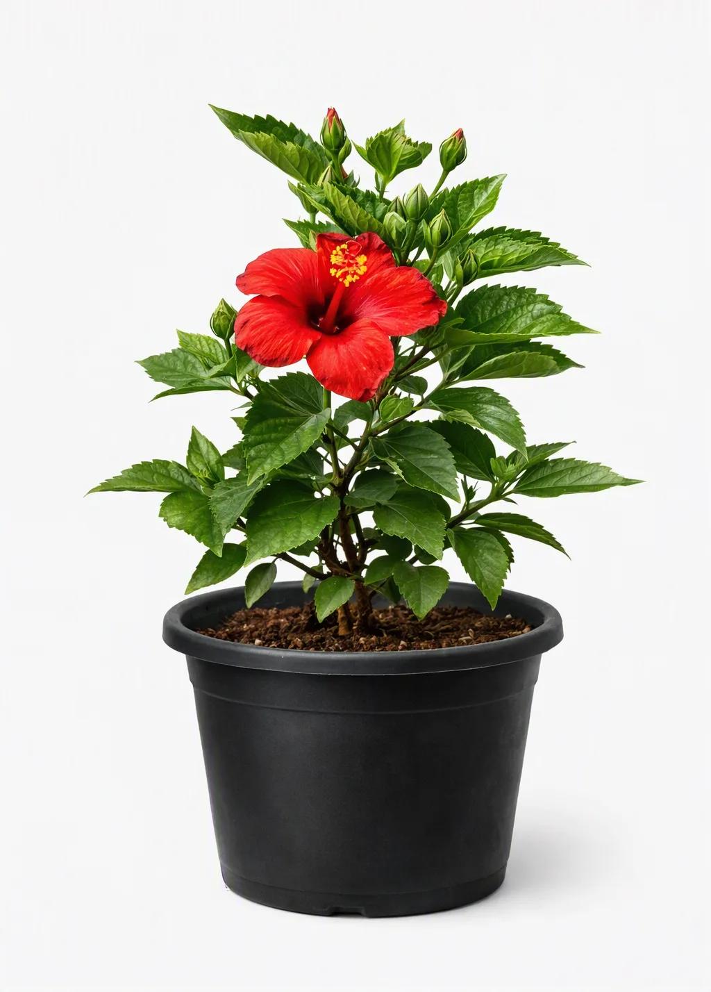 Red Hibiscus Flowering Plant (JOBA) - Image 1